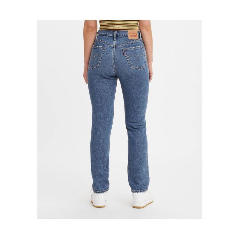 Levi's - Women's High Rise Straight Leg Tailored Fit Blue - Picture 3 of 3